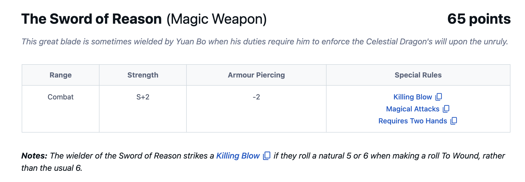 Cathay magic item reference 2