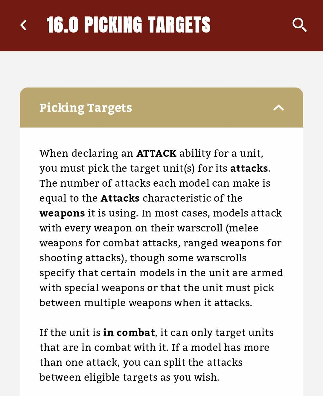 Age of Sigmar rules reference about shooting in combat