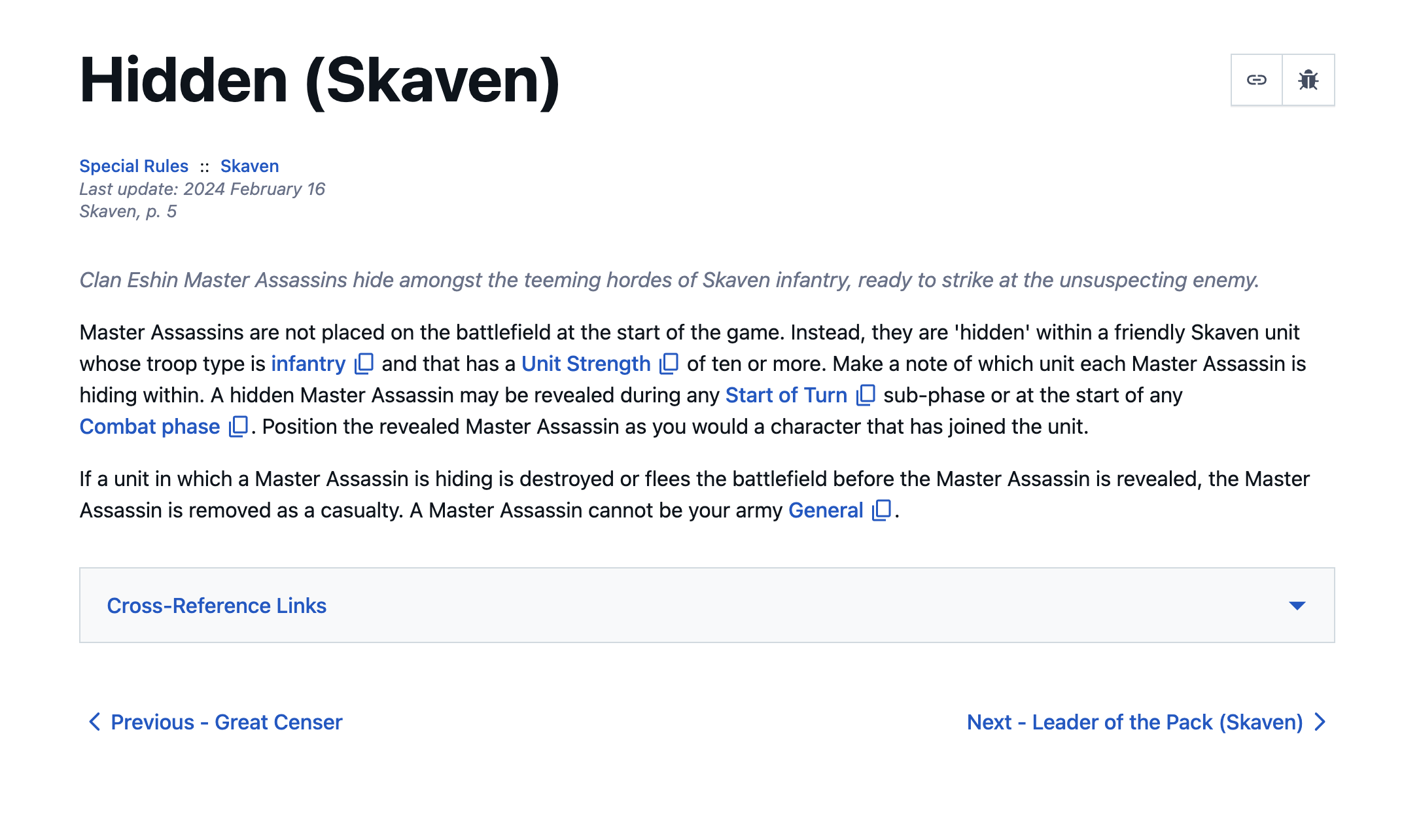 Skaven rules discussion screenshot