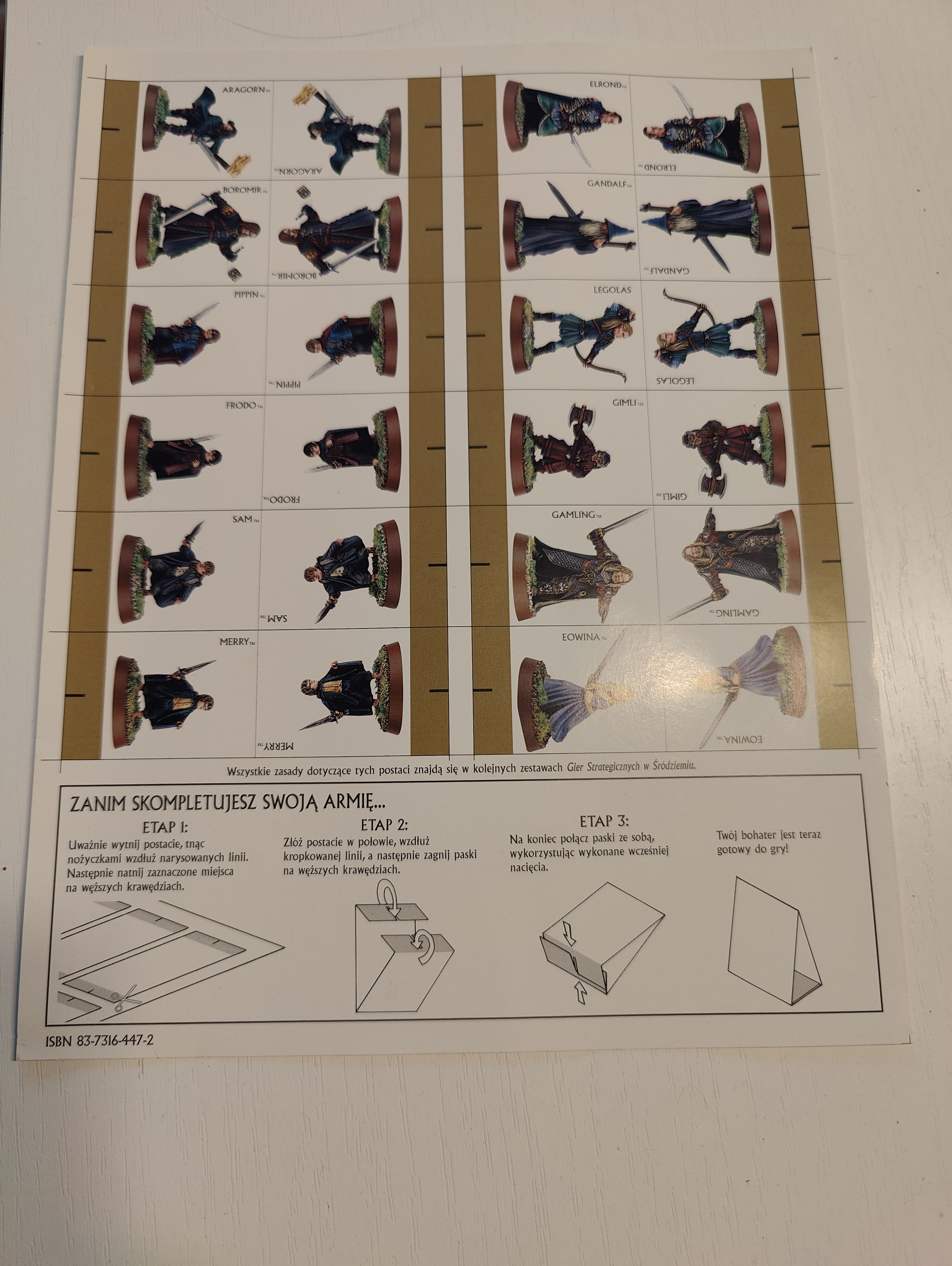 Old cardboard/sticker game components from the stash