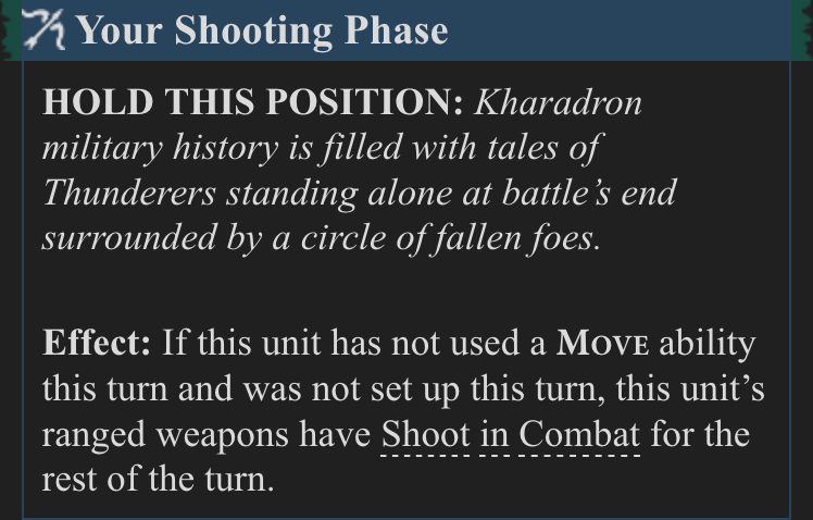 Thunderers rules snapshot