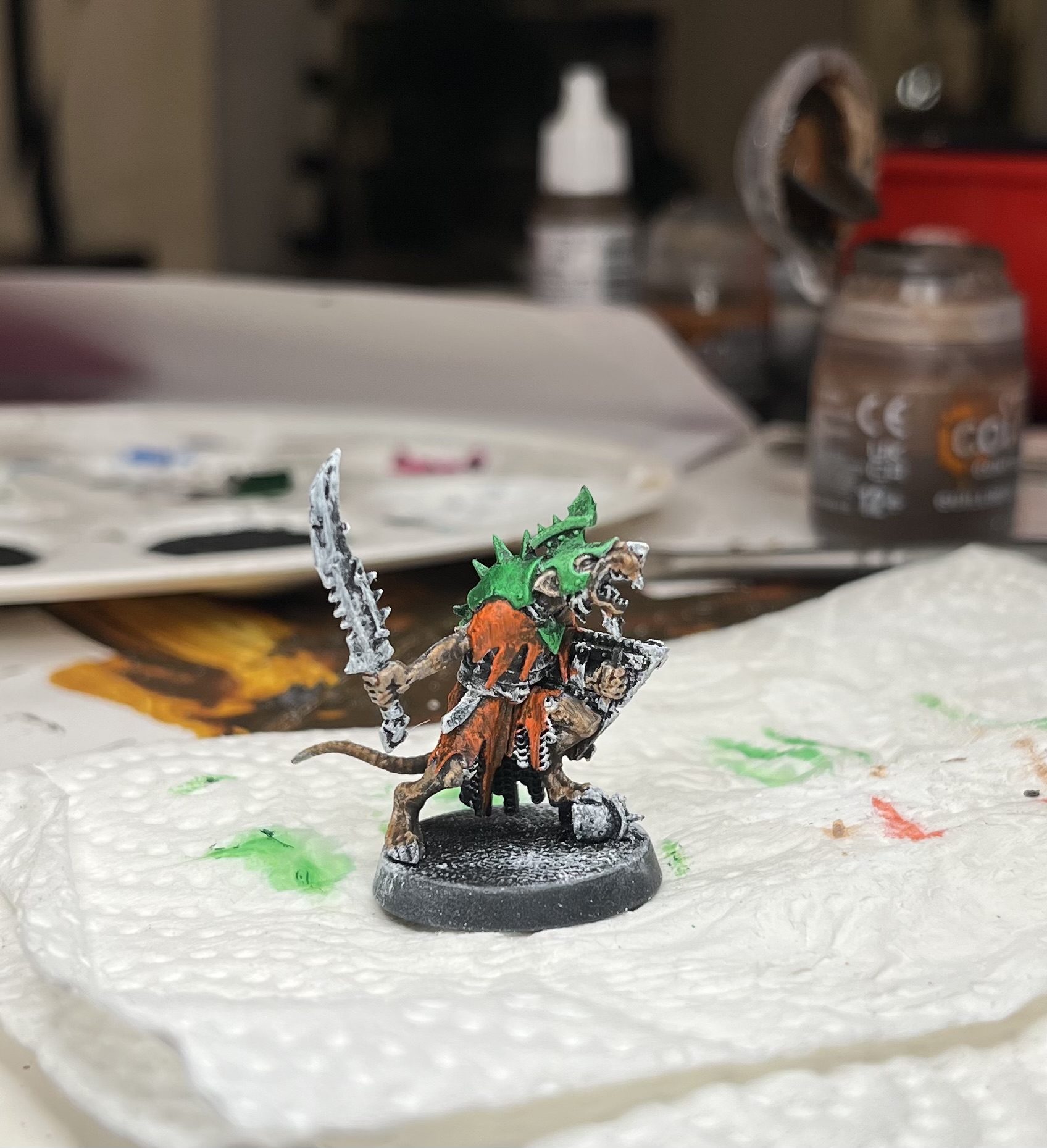 Warp-orange Clanrats work in progress