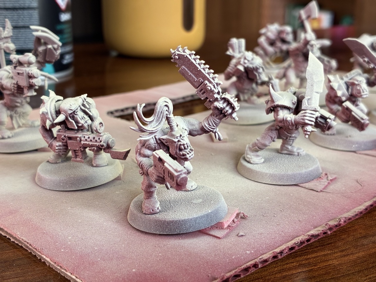 Freshly primed miniatures