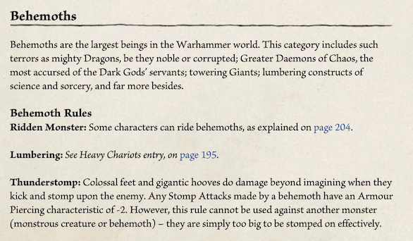 Stomp and monster rules reference