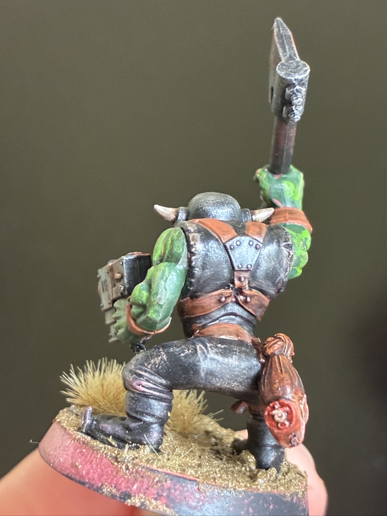Close-up of the painted Ork boy