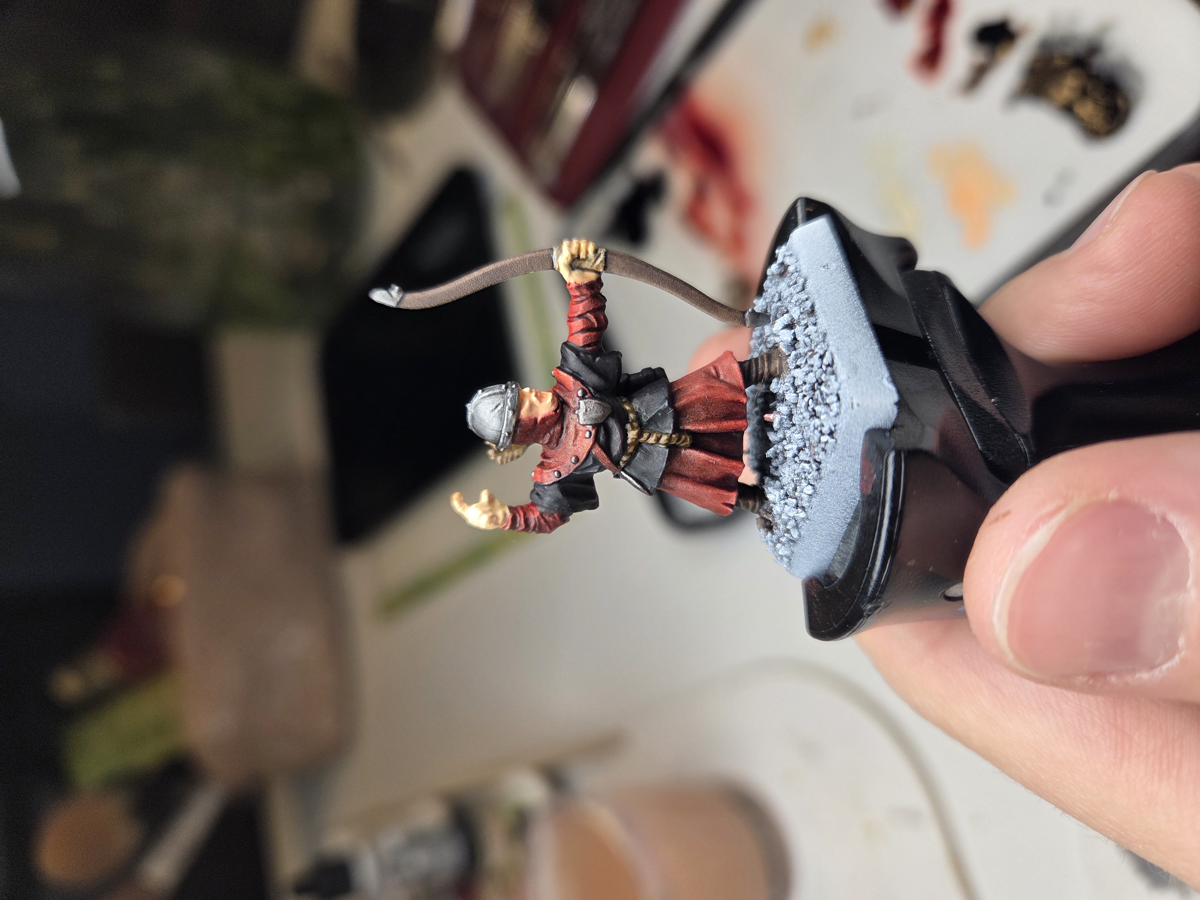Bretonnian peasant work in progress with early steppe base idea