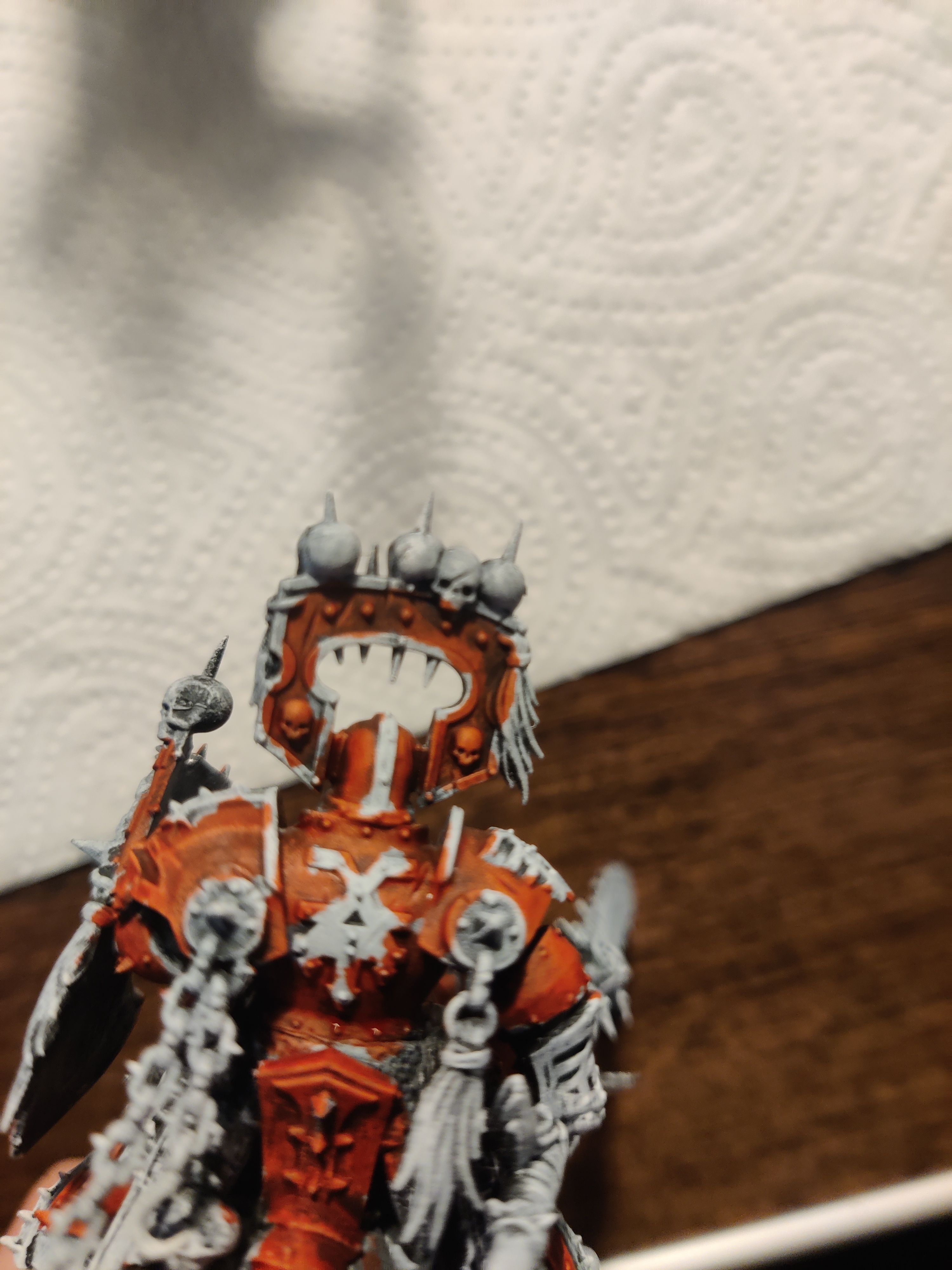 Close-up of the raised trim and details