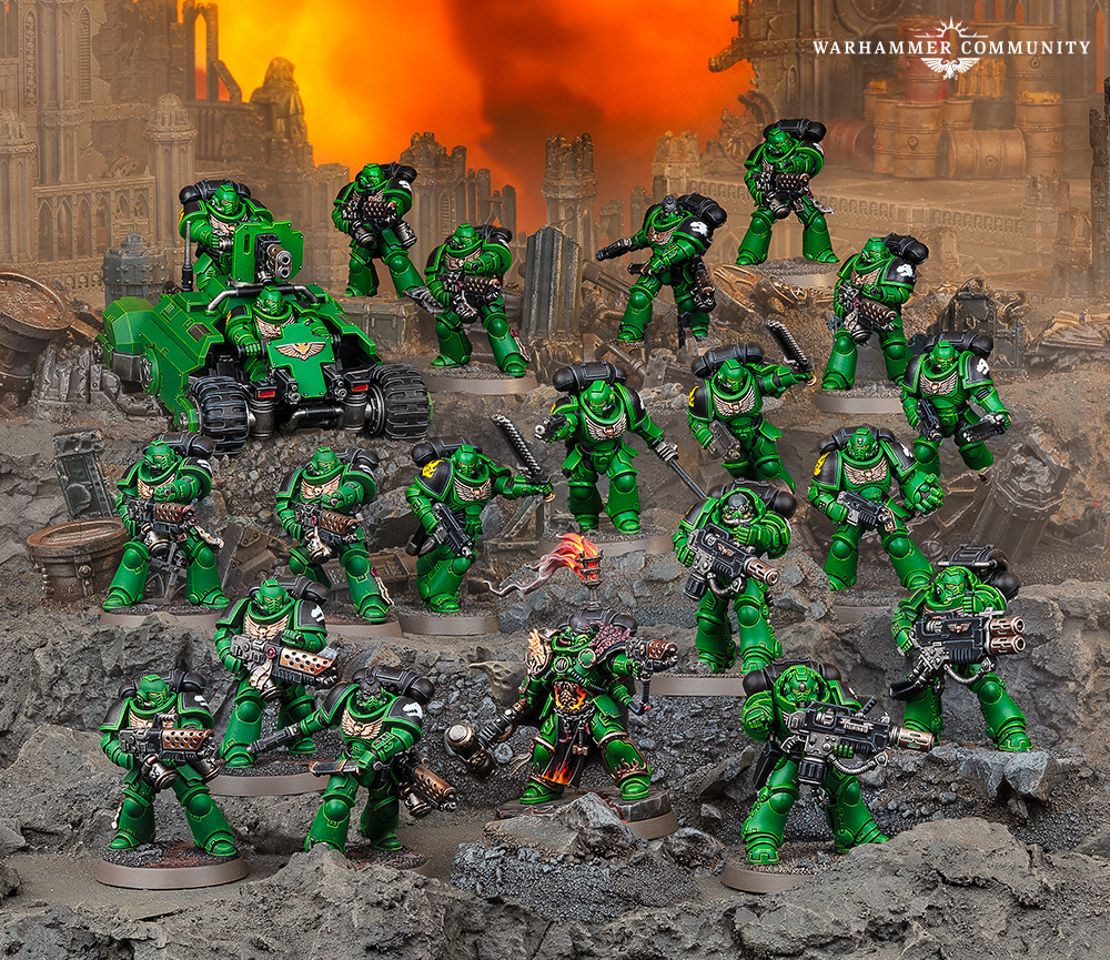 Salamanders with Steel Legion Drab base rims