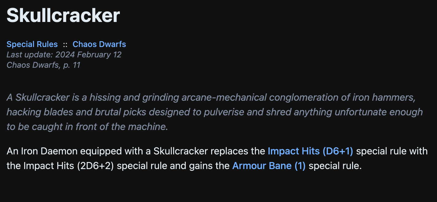 Chaos Dwarfs list screenshot