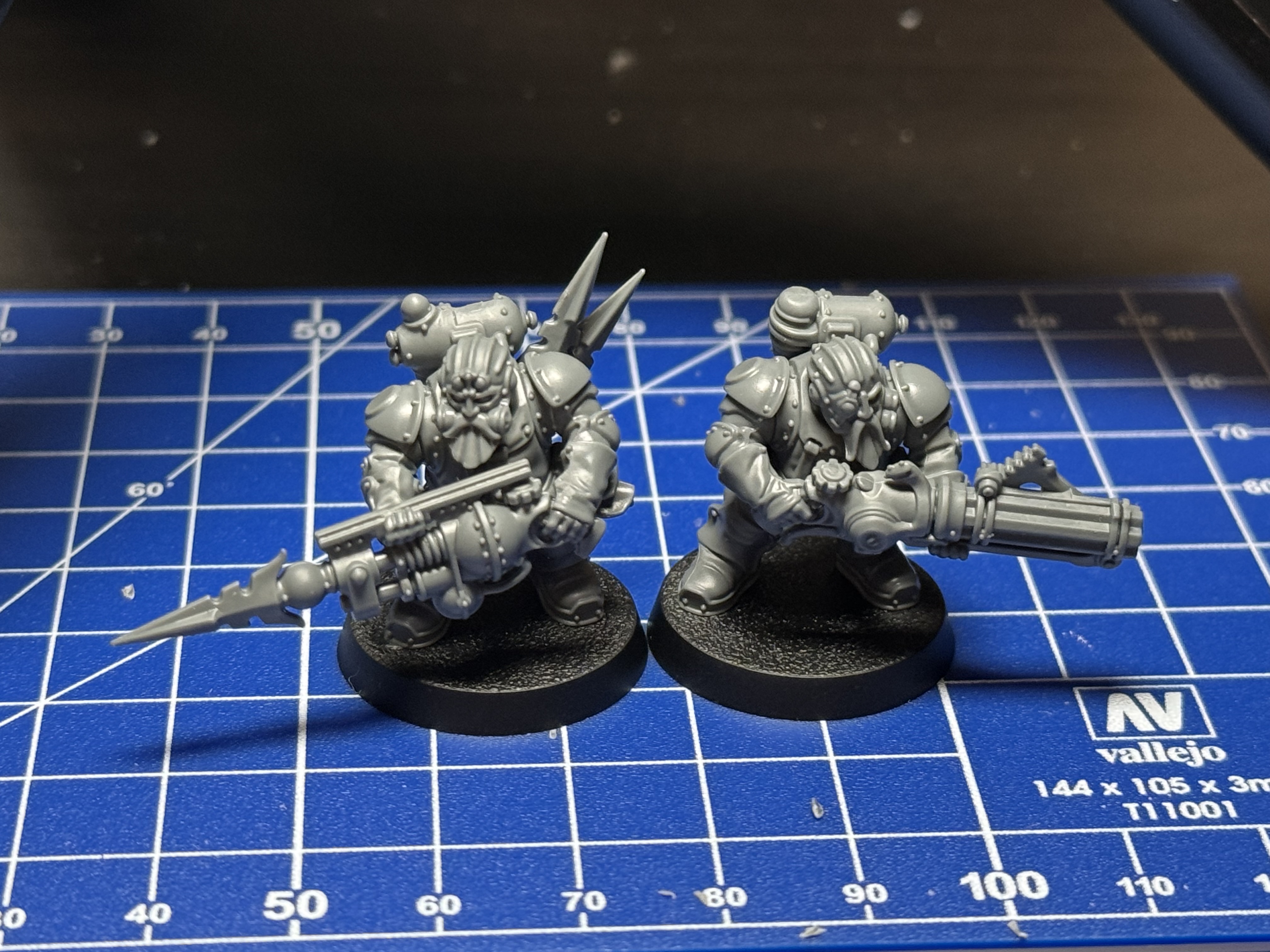 Warband miniatures ready for action