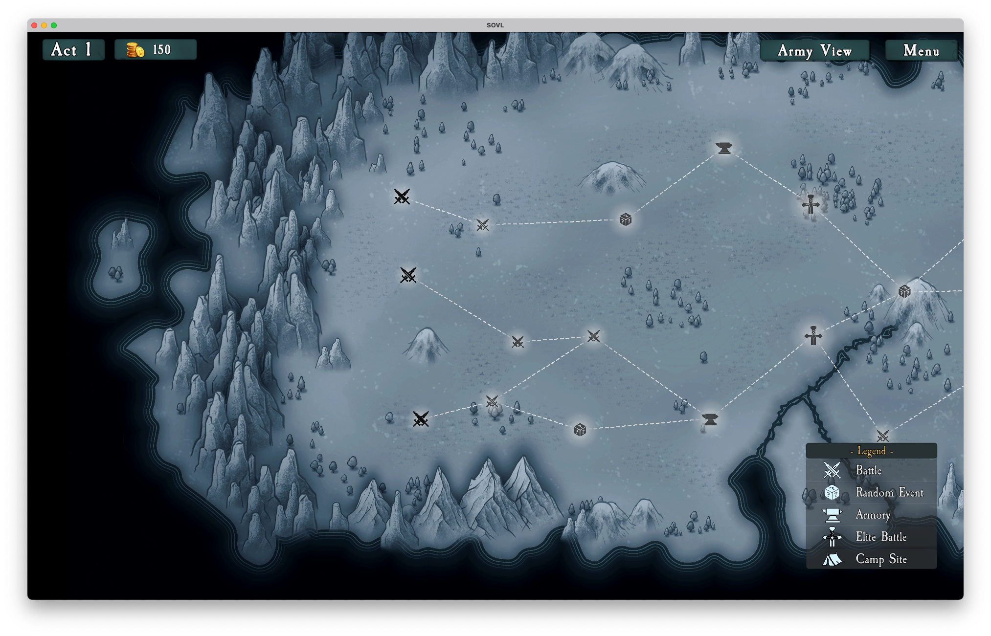 Screenshot showing the procgen campaign