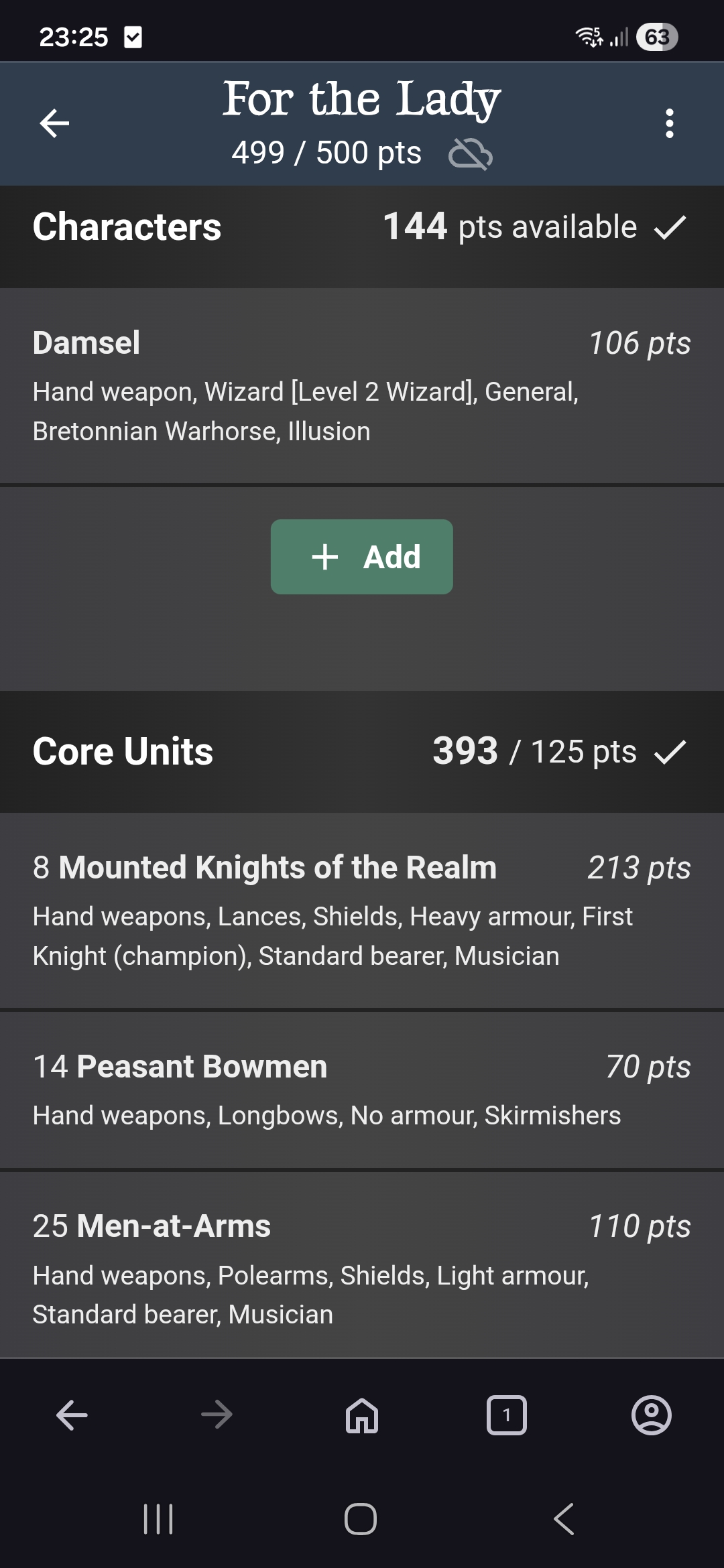 Saved reference for the league setup