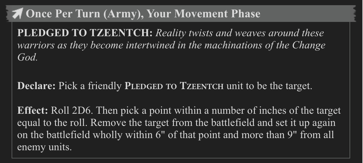 Slaves to Darkness rules reference 1