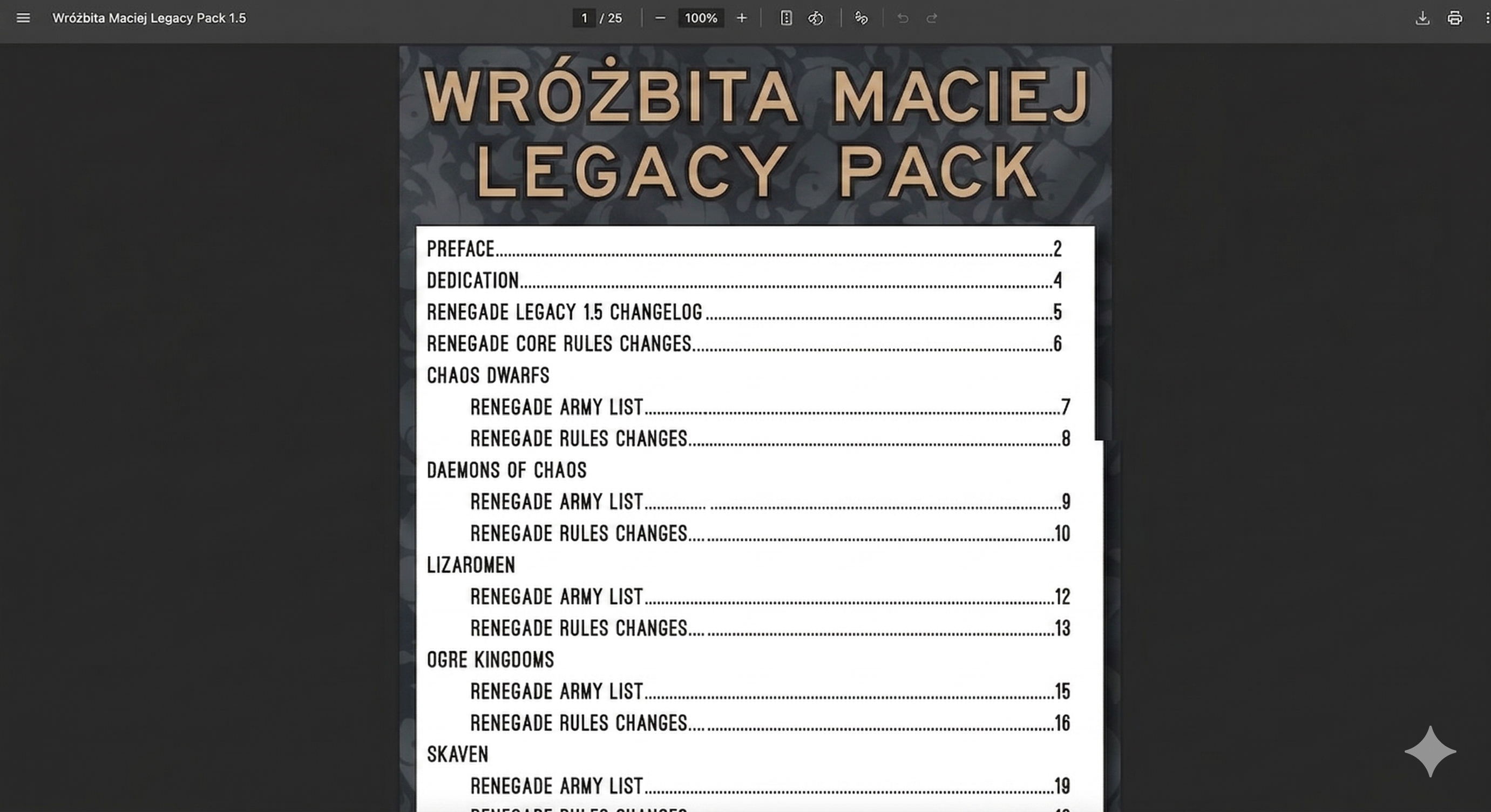 Renegades 2.0 Skaven draft screenshot