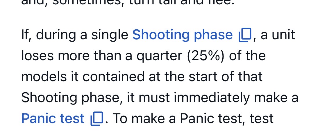 Panic test rules reference