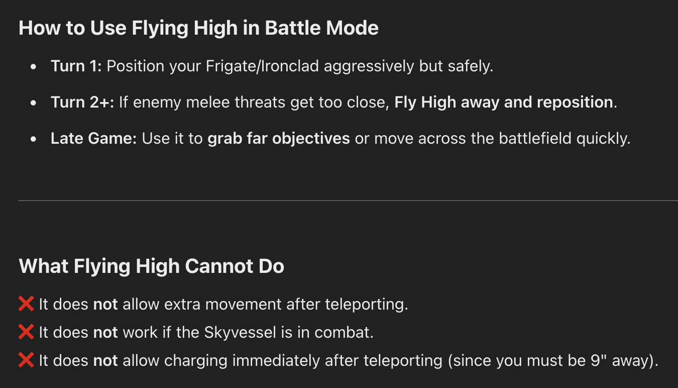 Screenshot from the rules discussion