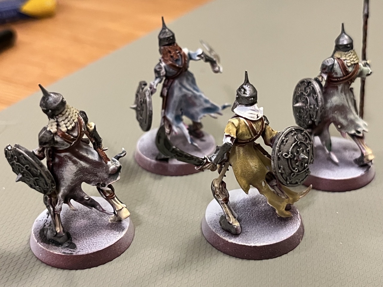 Close-up of the painted miniatures