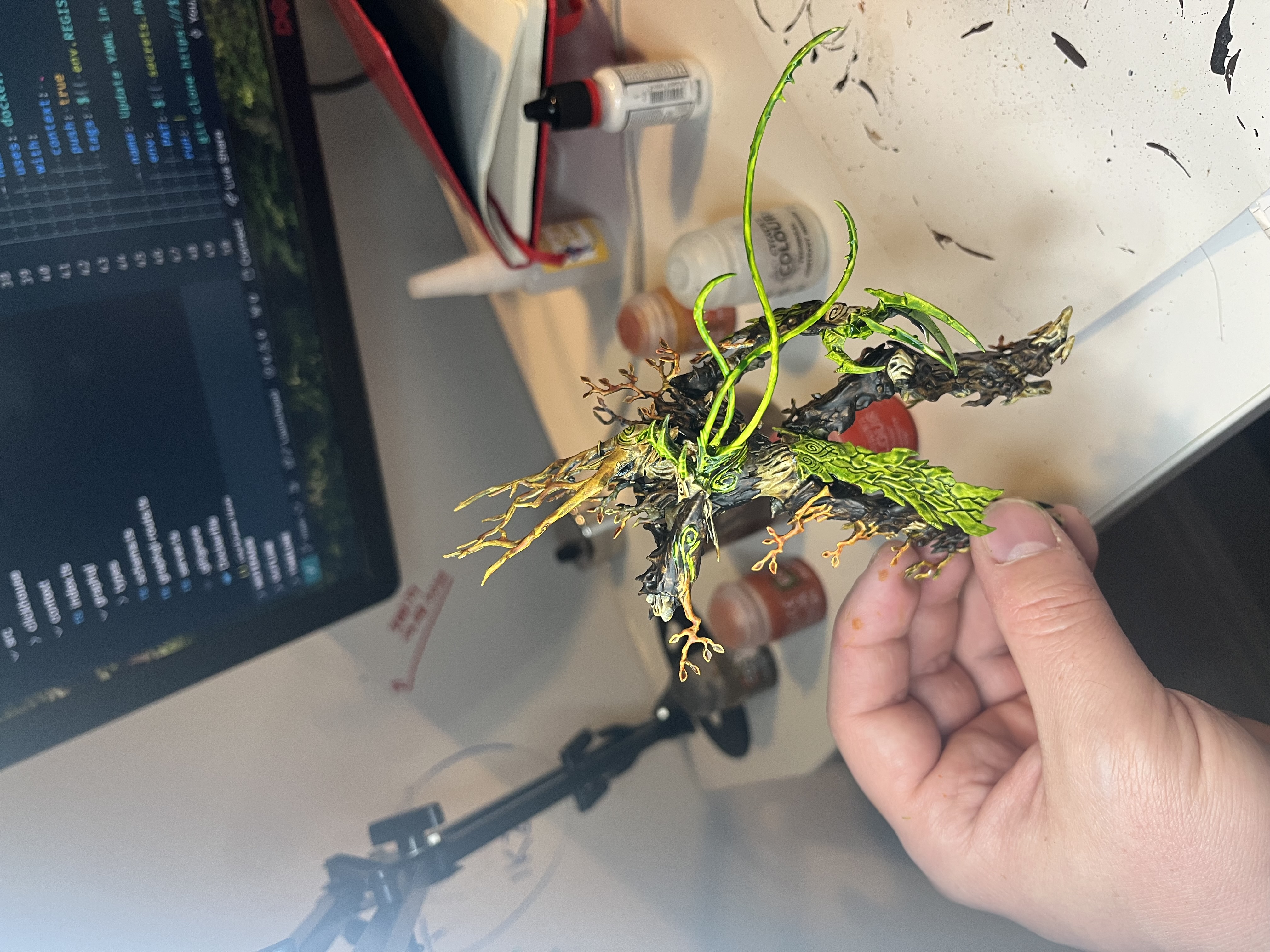 Treelord late-night painting progress