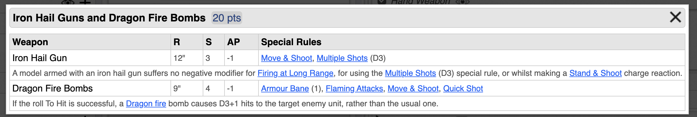 Screenshot of the discussed Cathay rule interaction