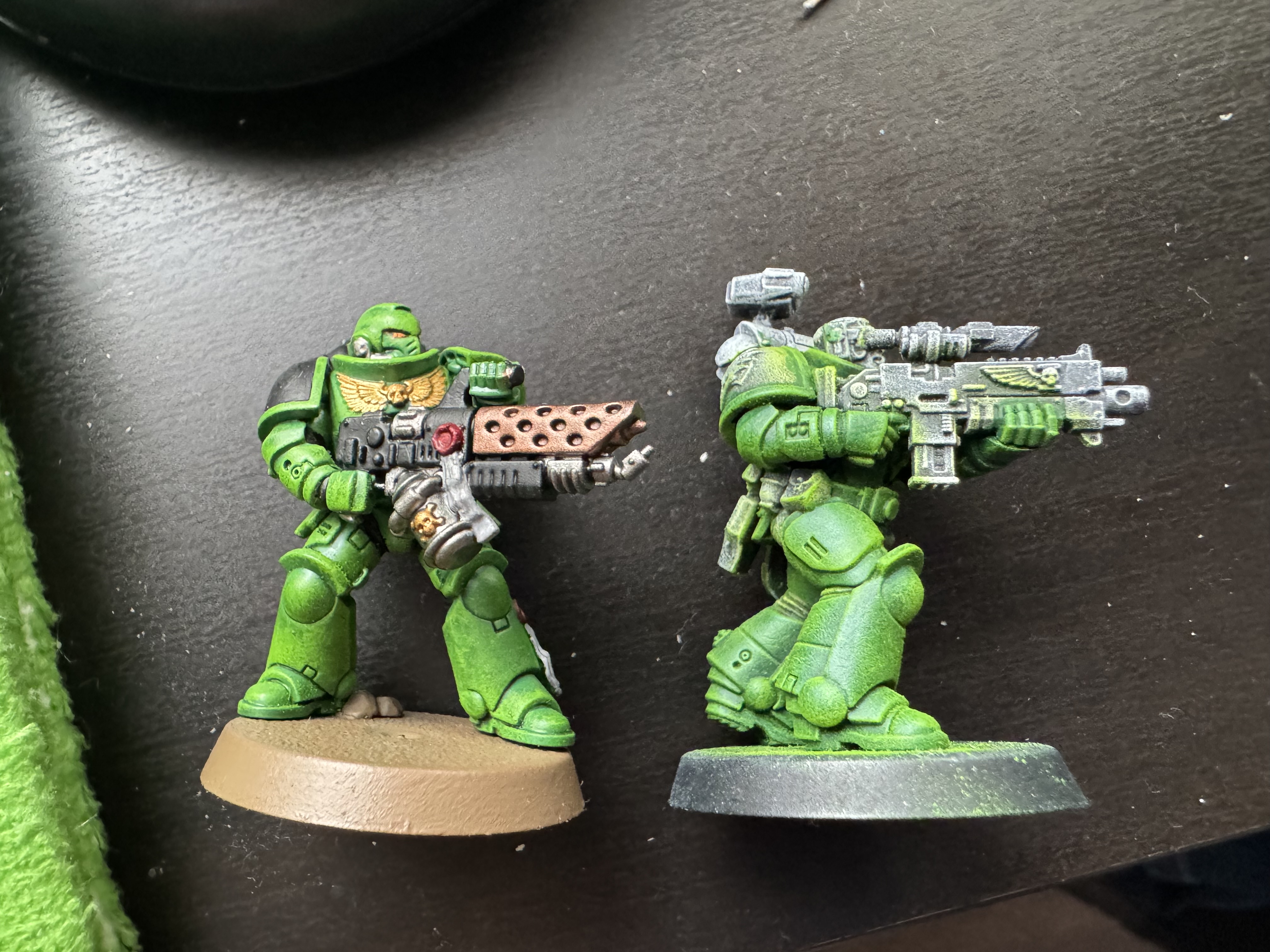 Comparison showing the difference on the armour